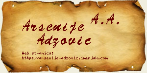 Arsenije Adžović vizit kartica